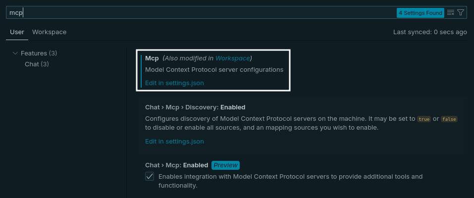 Configure the settings.json file