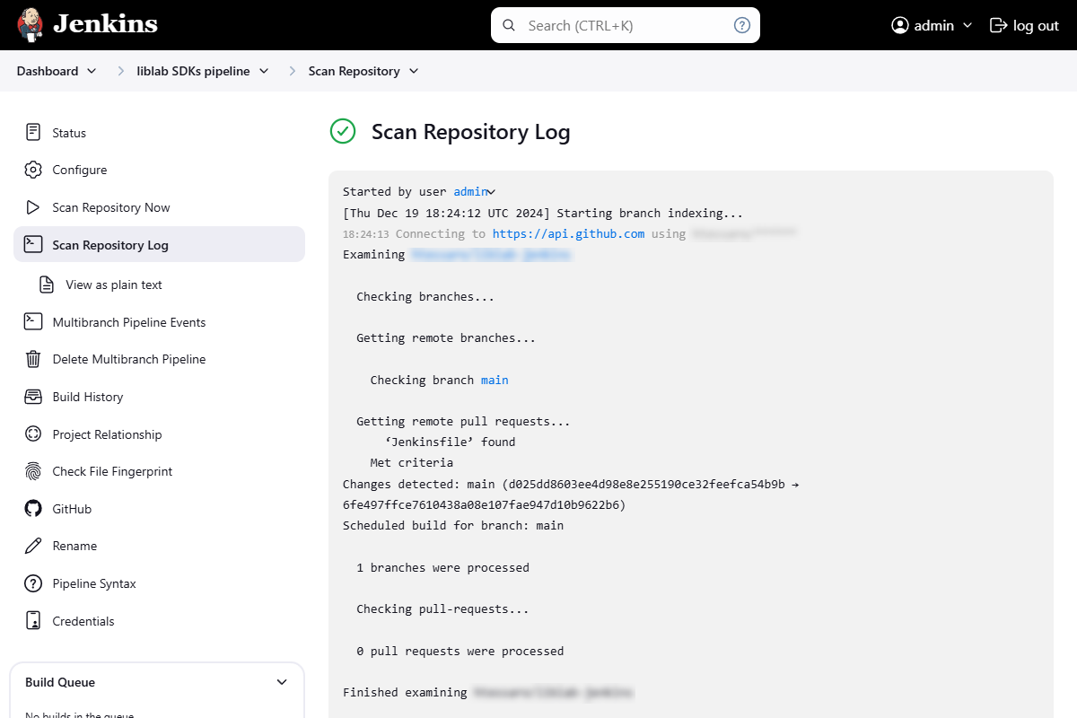 Jenkins scanning the repo