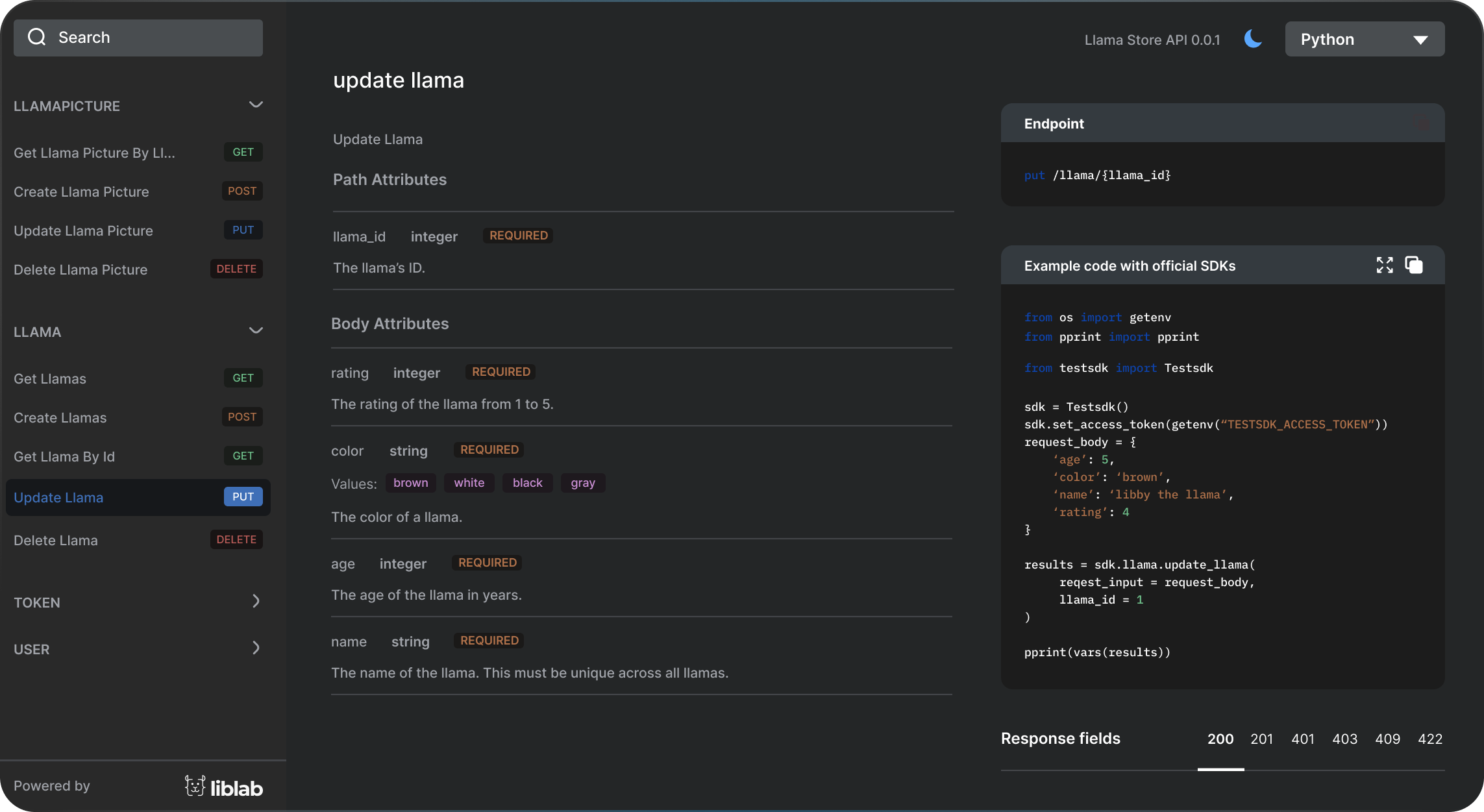 For companies without existing API documentation, we offer API Documentation generation that includes embedded SDK Code Snippets.